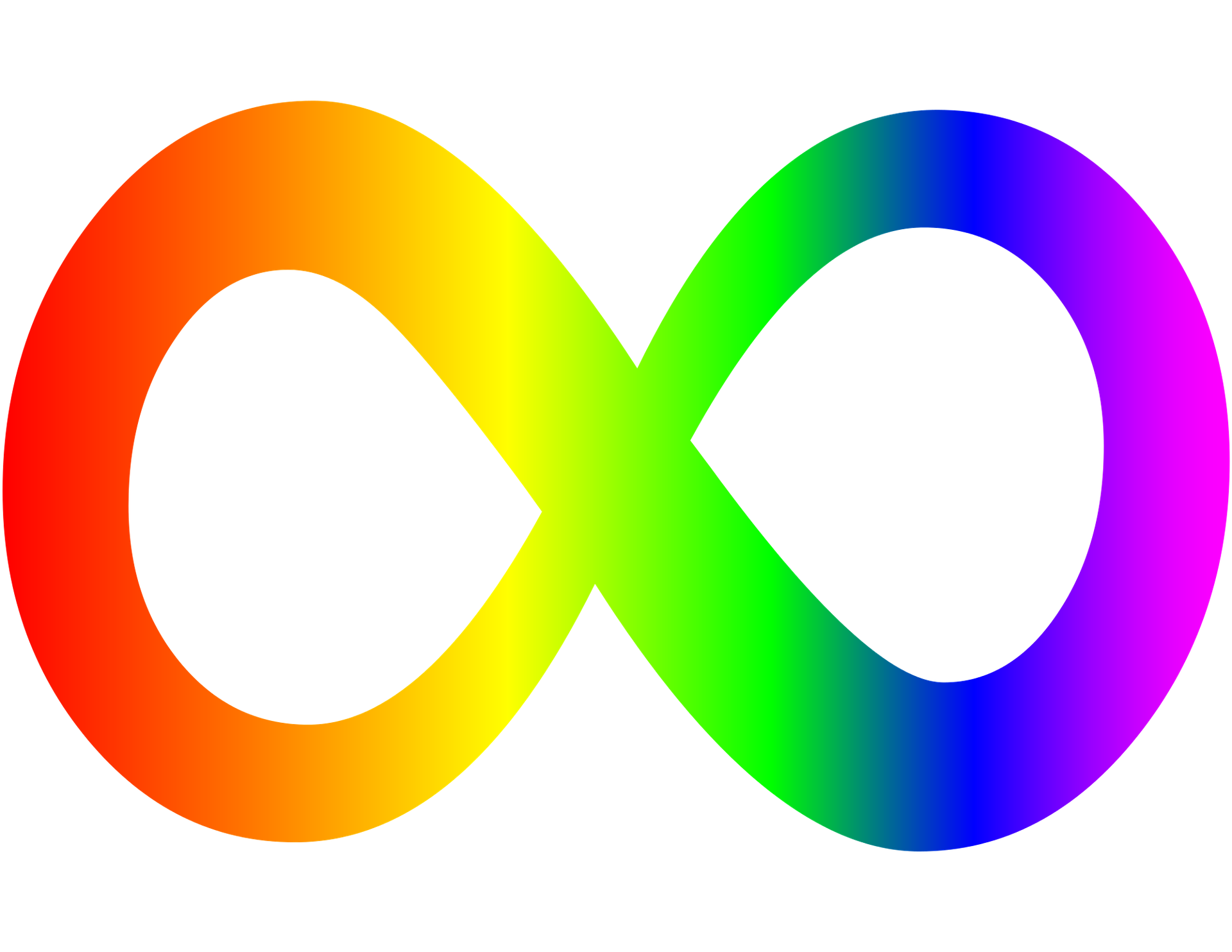 Autismus Symbol Unendlichkeitssymbol in Regenbogenfarben